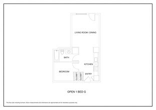 Open One Bedroom 428 floor plan